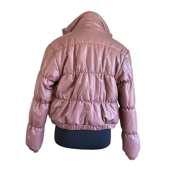 BB Dakota by Steve Madden Mauve Quilted Puffer Jacket NWOT size XS Faux Leather - Picture 3 of 11